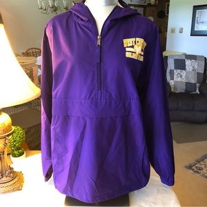 Champion, West Chester University, Purple Windbreaker, Quarter Zip, Men’s Small